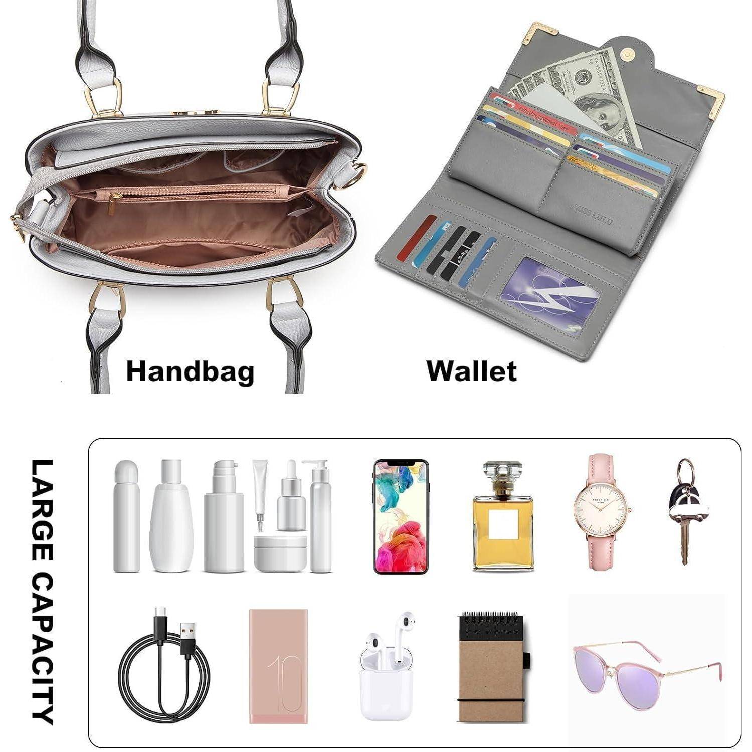 Handtasche Damen Mittelgroß, Vielseitige Henkeltasche & Portemonnaie