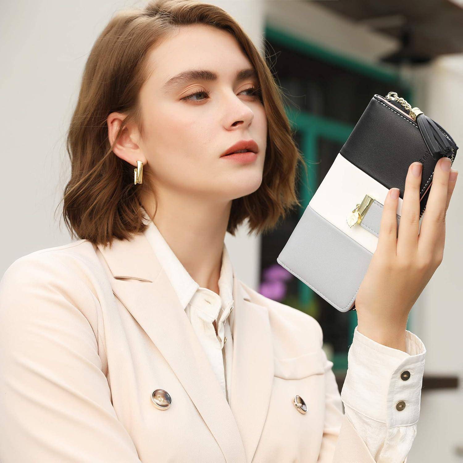 Damen Geldbörse Mehrfarbig gestreift Portmonee RFID NFC Blocker