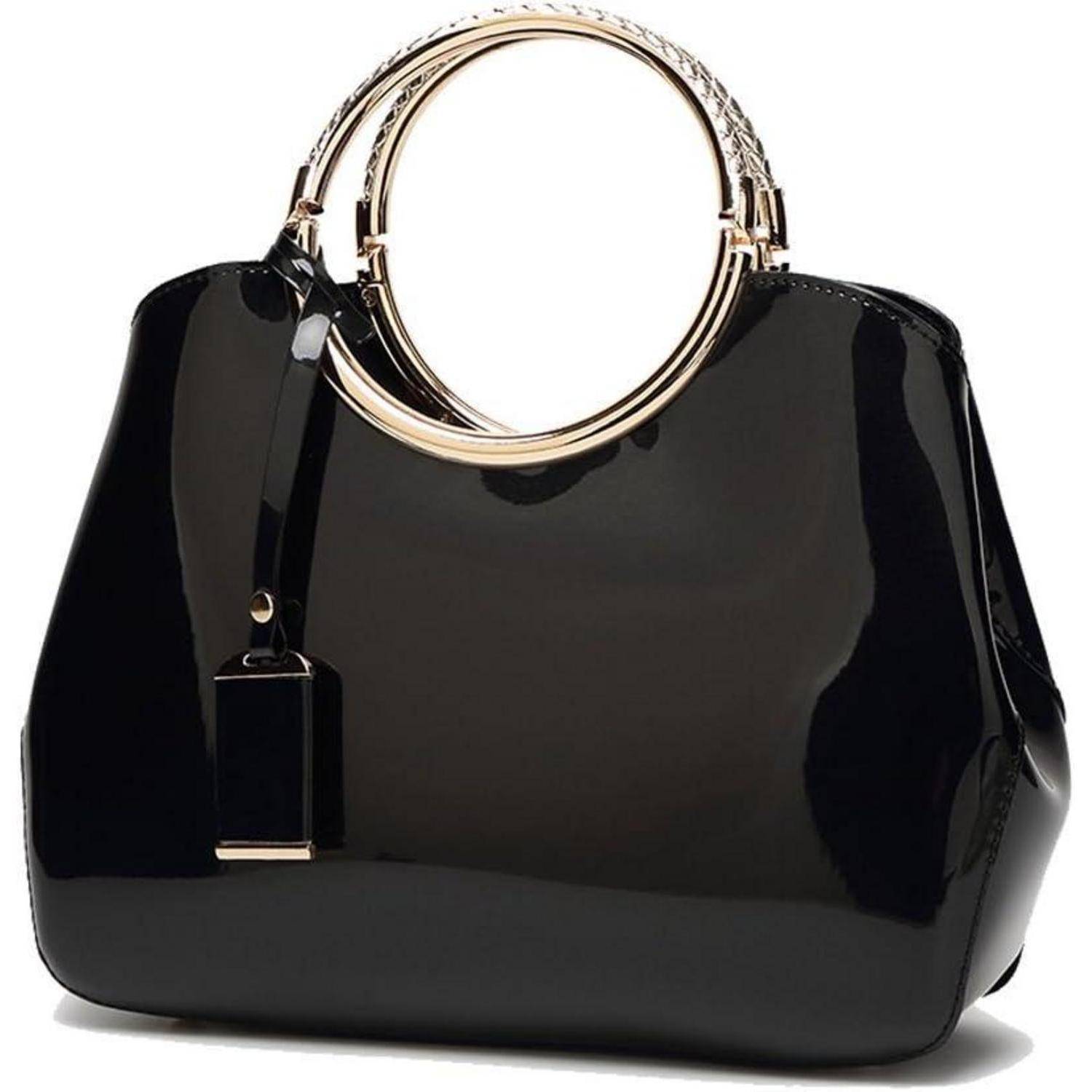 Damen Handtasche PU-Lackleder Henkeltasche Hochzeit Abend