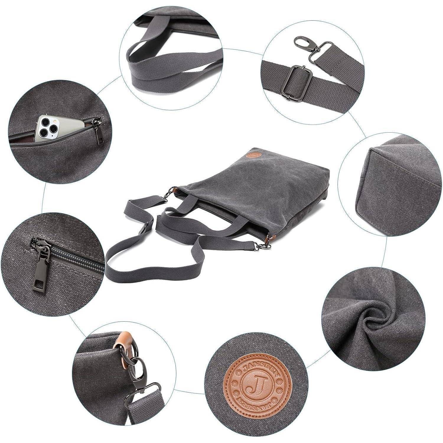 Damen Canvas Handtasche Schultertasche Multifunktionale Umhängetasche