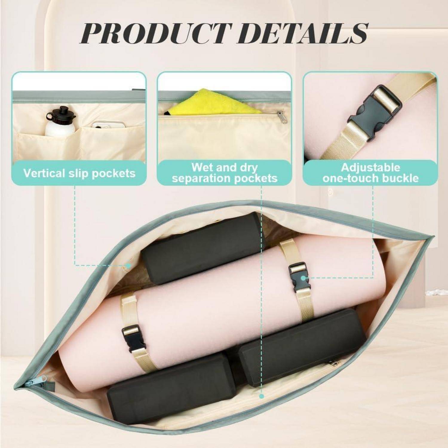 Sporttasche Damen Yoga Tasche Groß mit Nassfach und Schuhtasche