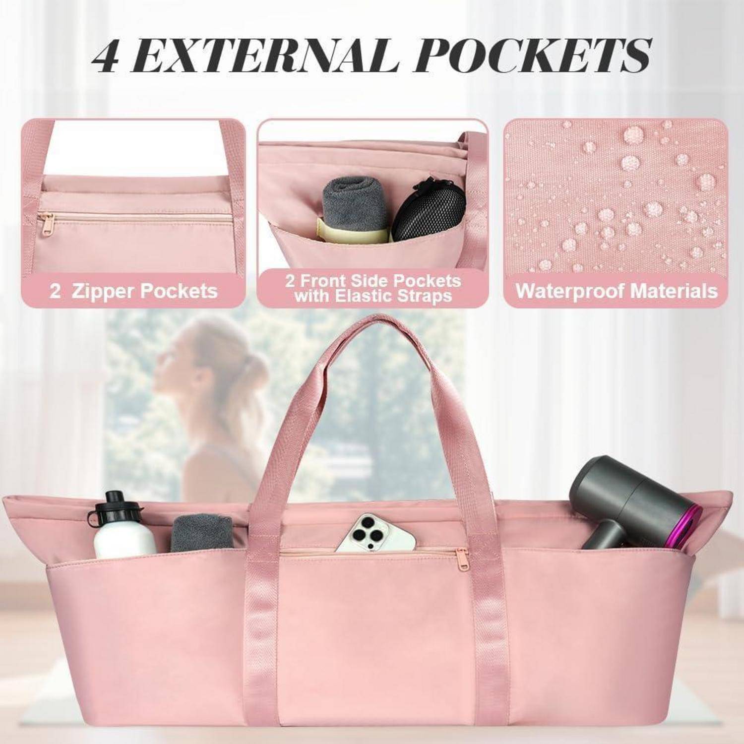 Sporttasche Damen Yoga Tasche Groß mit Nassfach und Schuhtasche