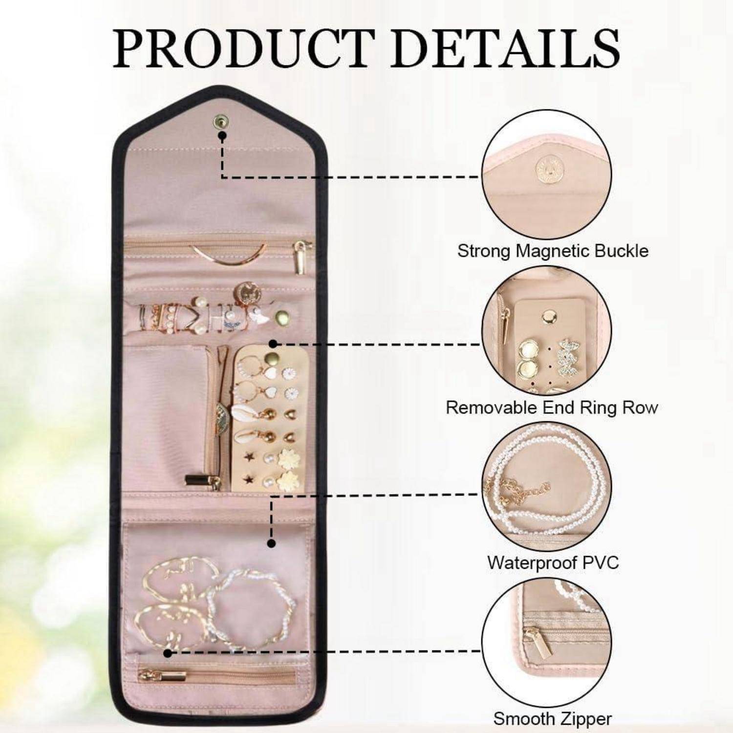 Schmuck Organizer Tasche für Reisen: Faltbar, Große Kapazität, Mehrere