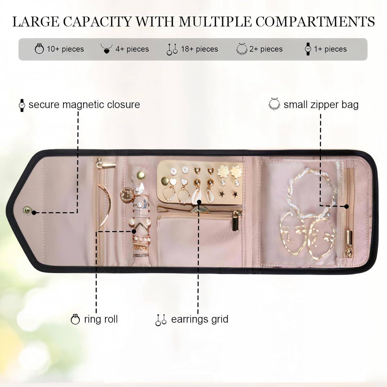 Schmuck Organizer Tasche für Reisen: Faltbar, Große Kapazität, Mehrere