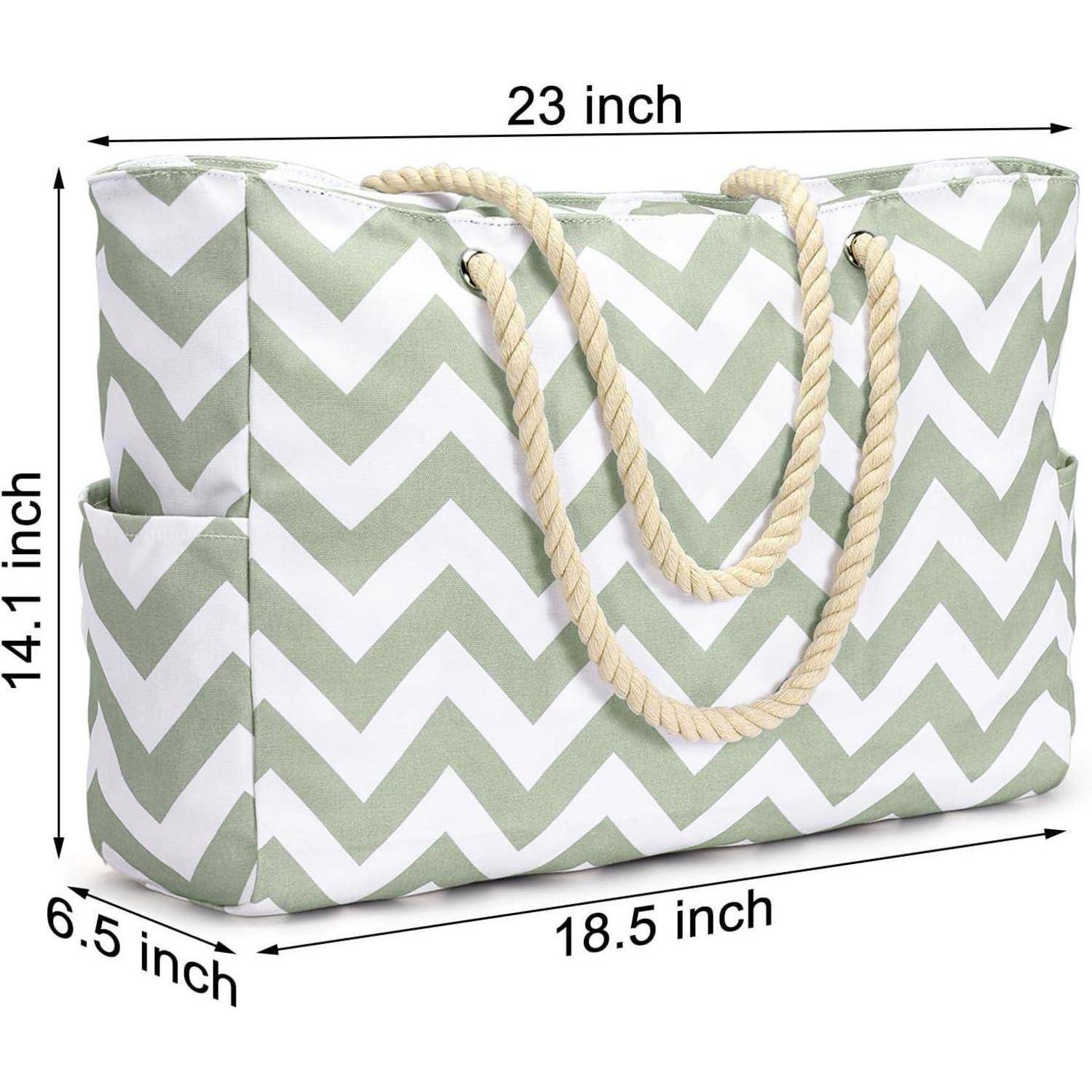 Strandtasche Badetasche Shopper XXL Graugrüne Welle