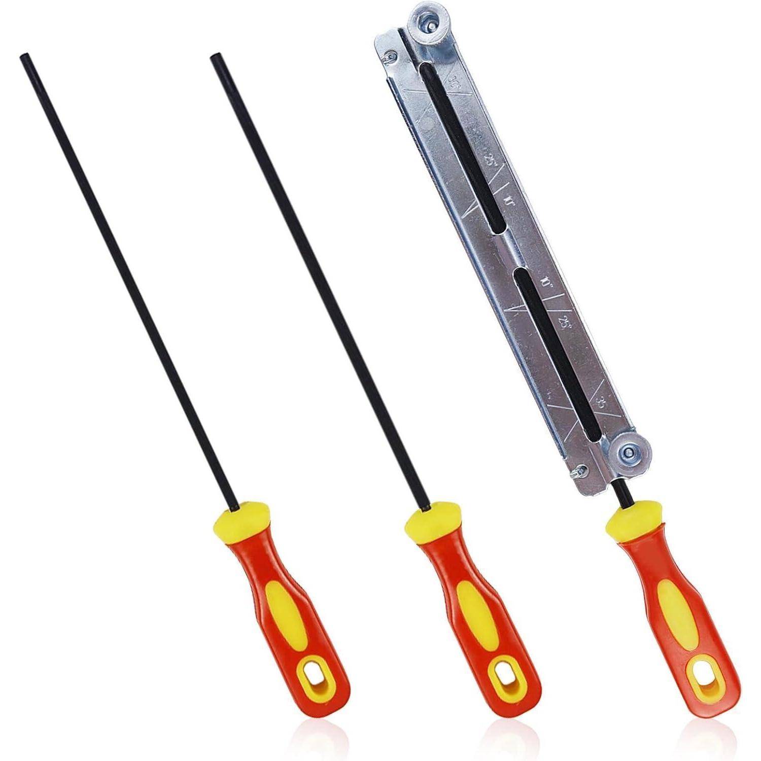 Kettensägefeile 3 Stück Griff Rundfeile 4mm 4.8mm 5.5mm A