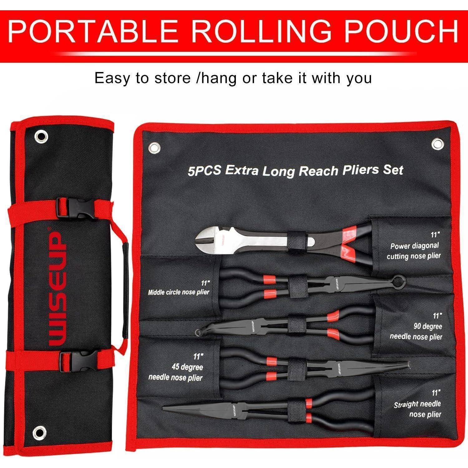 Spitzzangen-Set 5-teilig 28 cm Reichweite 45° 90° Seitenschneider