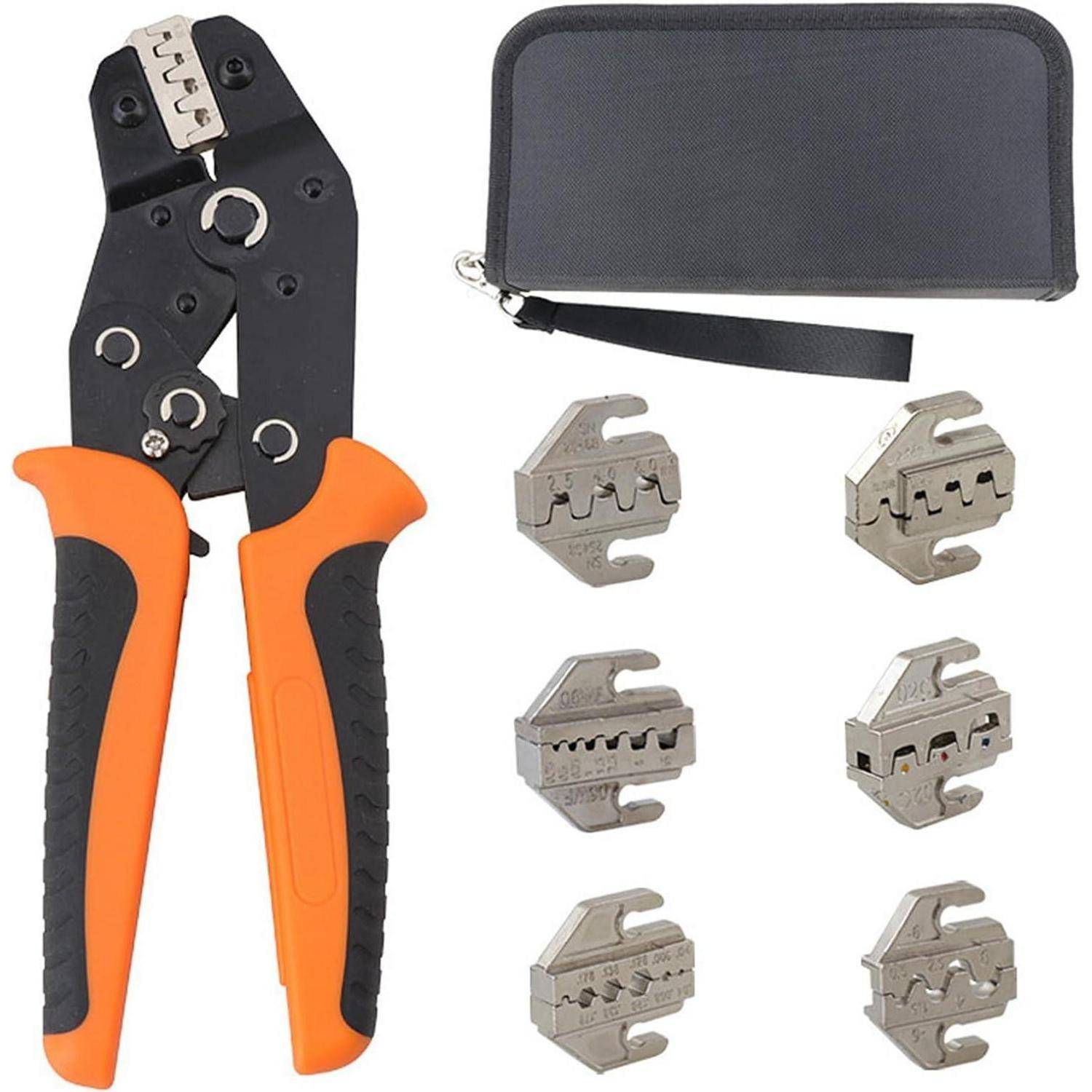 Crimpzangen-Set 6 austauschbare Einsätze Ratsche Tragetasche