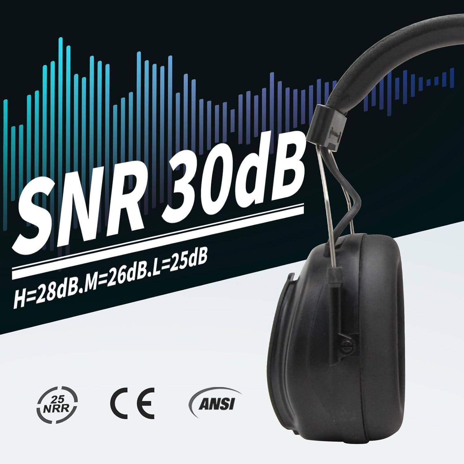 Gehörschutz Bluetooth5.3 DAB FM Radio Lithiumakku SNR30dB Schwarz-dab