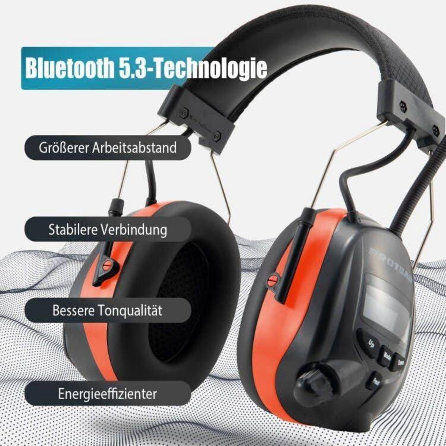 Gehörschutz Bluetooth DAB FM Noise Cancelling SNR30dB Orange