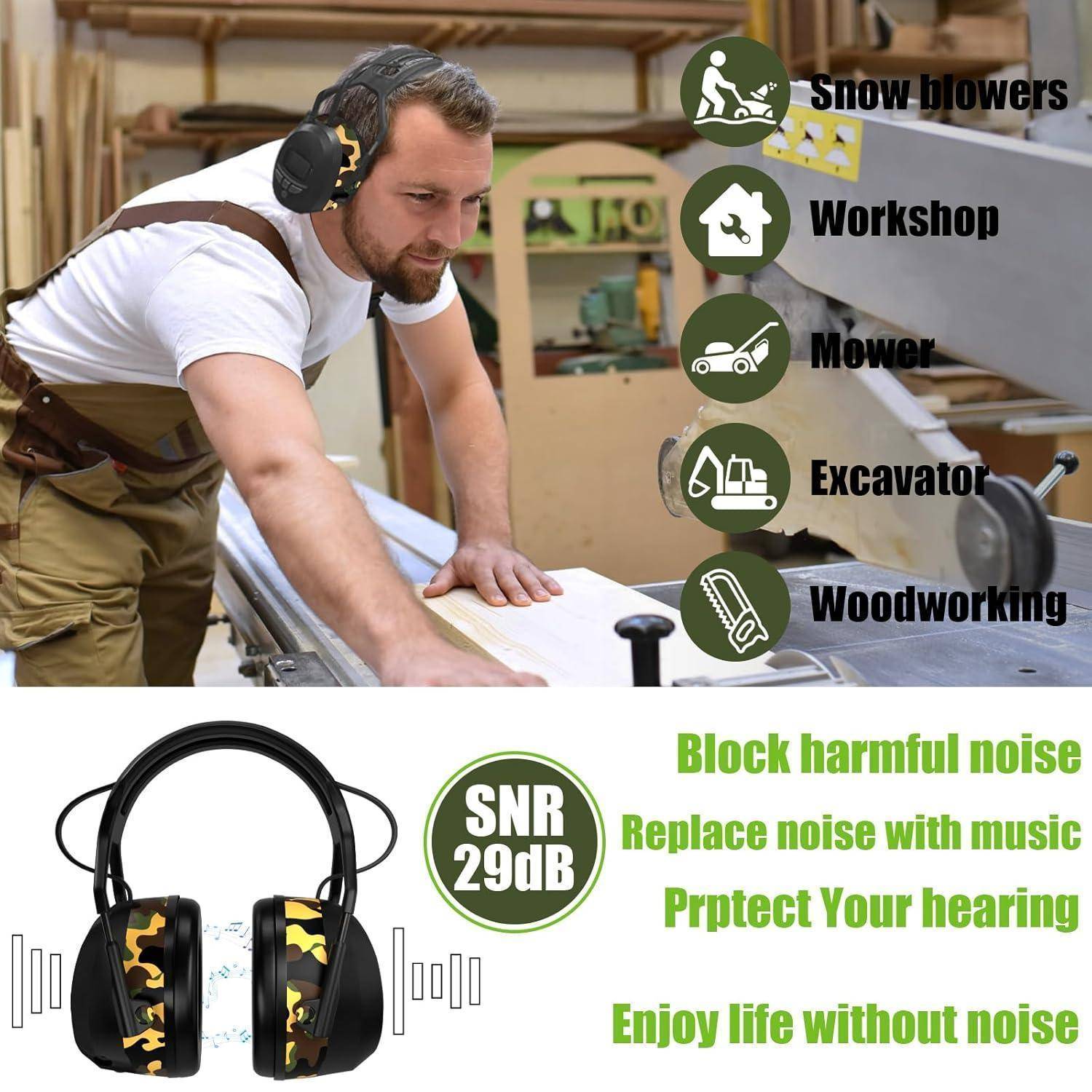 Gehörschutz Bluetooth NRR 29 dB wiederaufladbar USB für Jagd