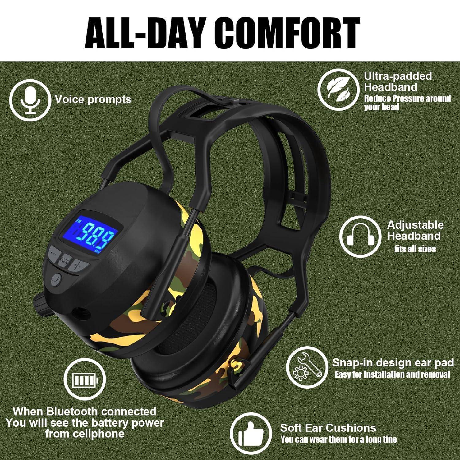 Gehörschutz Bluetooth NRR 29 dB wiederaufladbar USB für Jagd