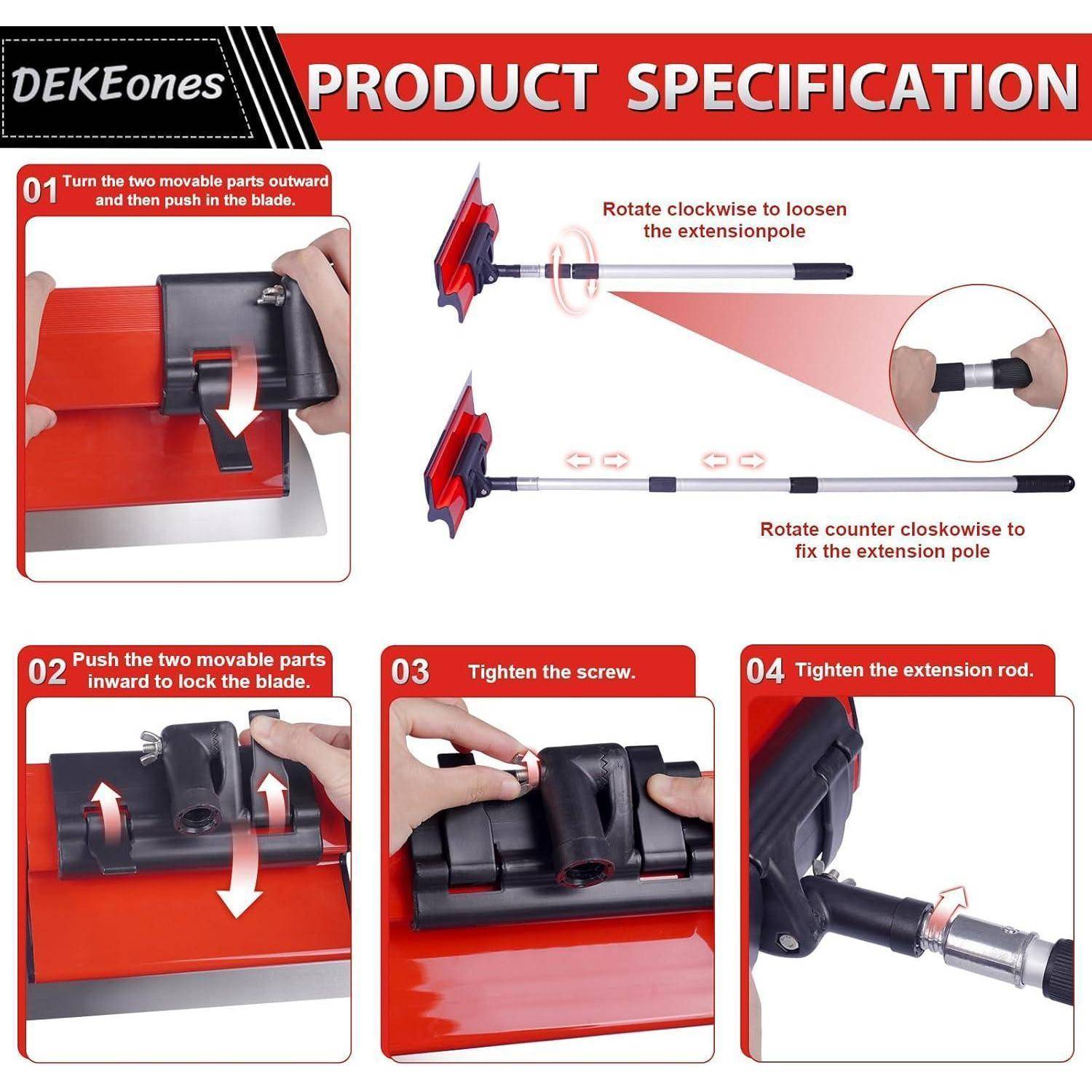 Spachtel Set Edelstahl 10 Skimming-Klingen-Set: 25,4 cm + 40,6 cm + 61