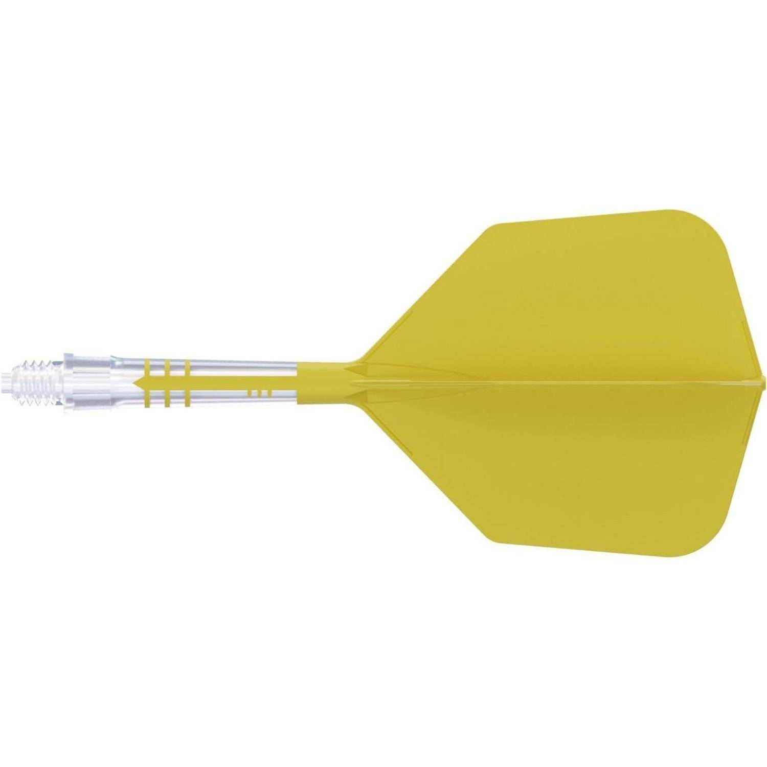 Dartschaft T19 Carbon Integriert gelber Flug weißer Schaft Größe 3