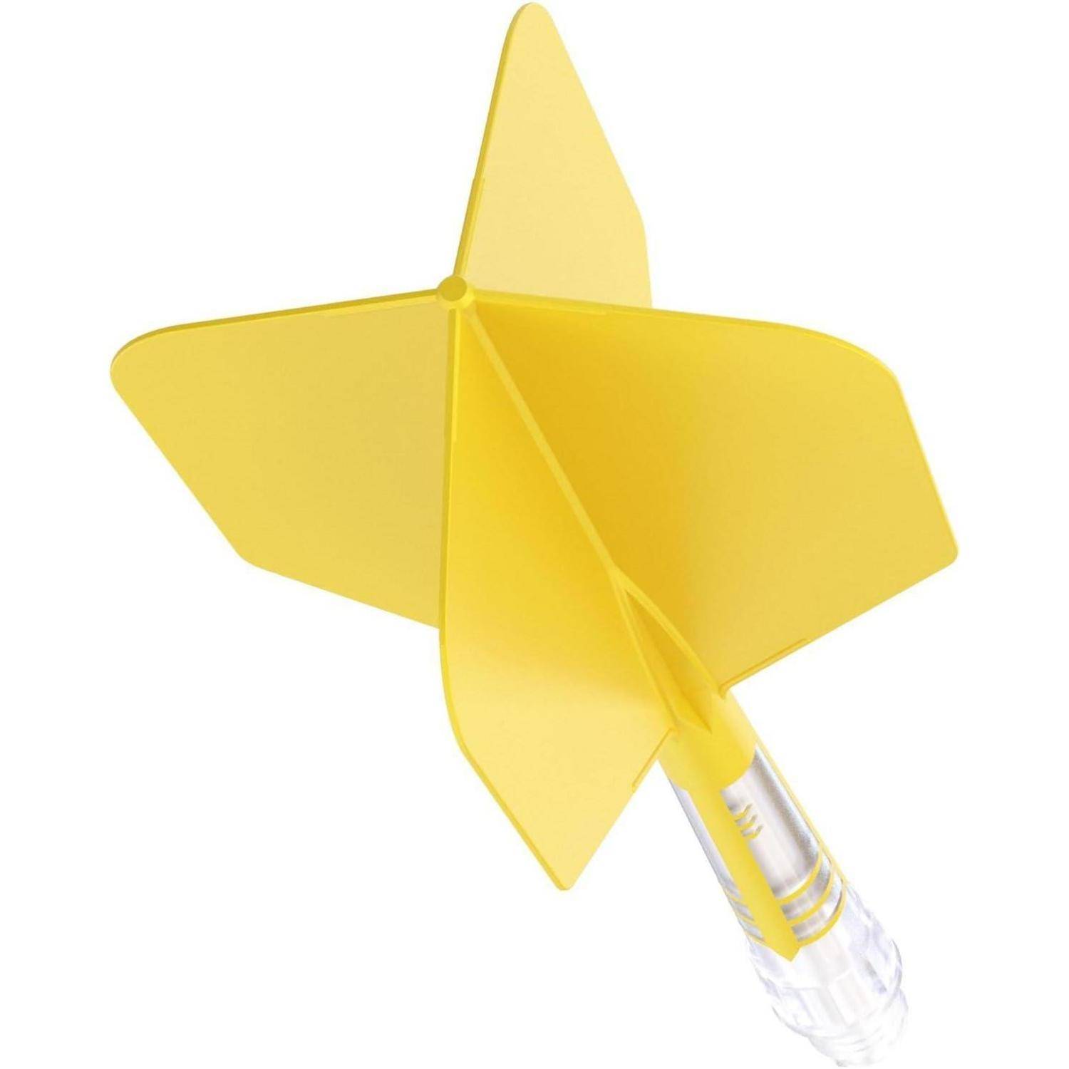 Dartschaft T19 Carbon Integriert gelber Flug weißer Schaft Größe 3