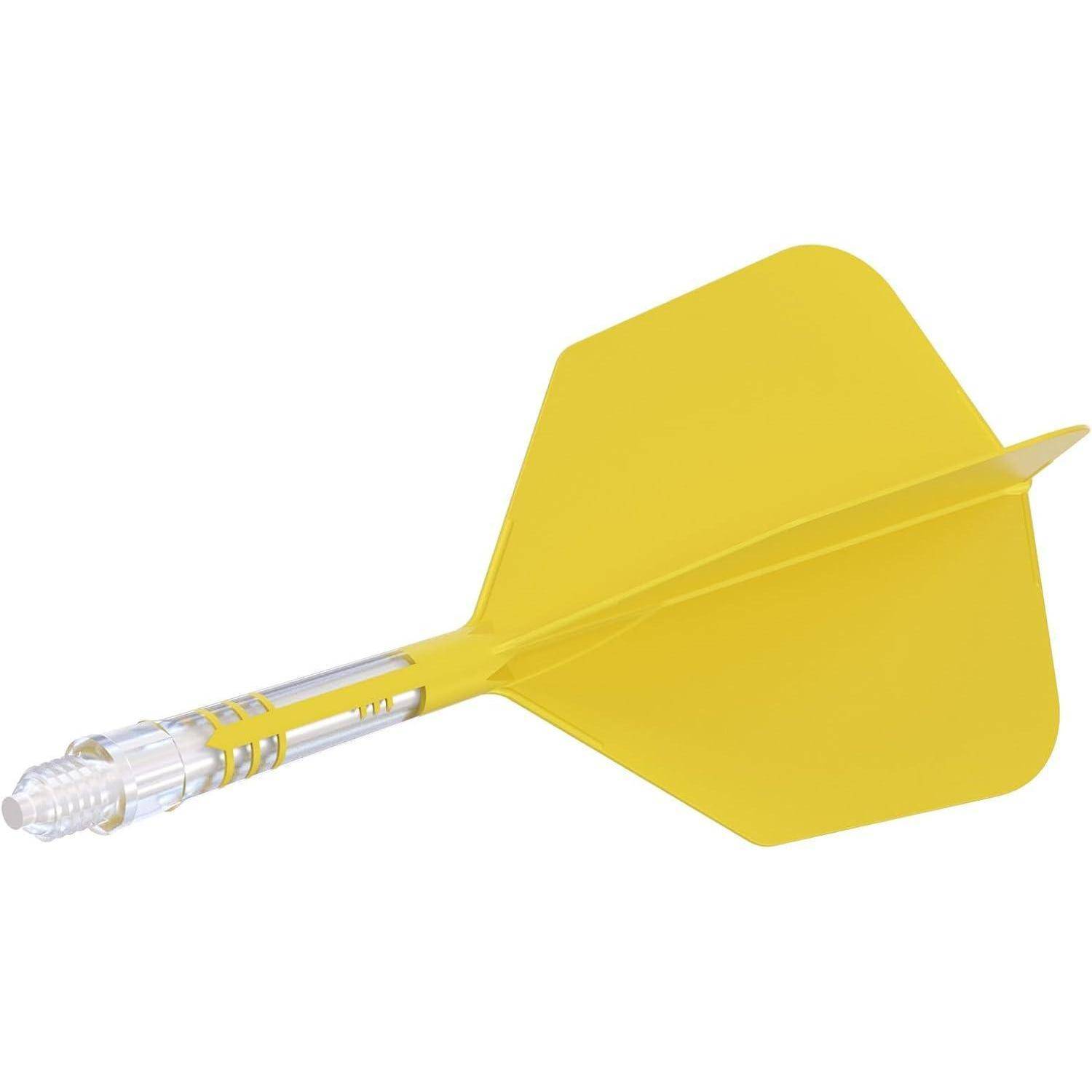 Dartschaft T19 Carbon Integriert gelber Flug weißer Schaft Größe 3