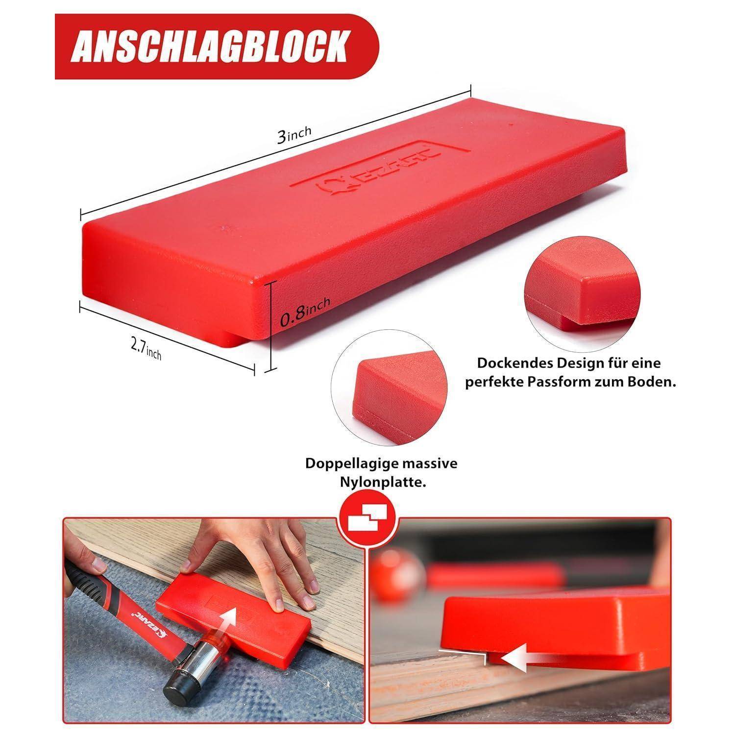 Ein roter Andockdesign mit Maßen von 7,6 cm x 6,86 cm x 2,03 cm für Bodenbeläge, hergestellt aus strapazierfähigem Nylon. Enthält Gebrauchsanweisungen.
