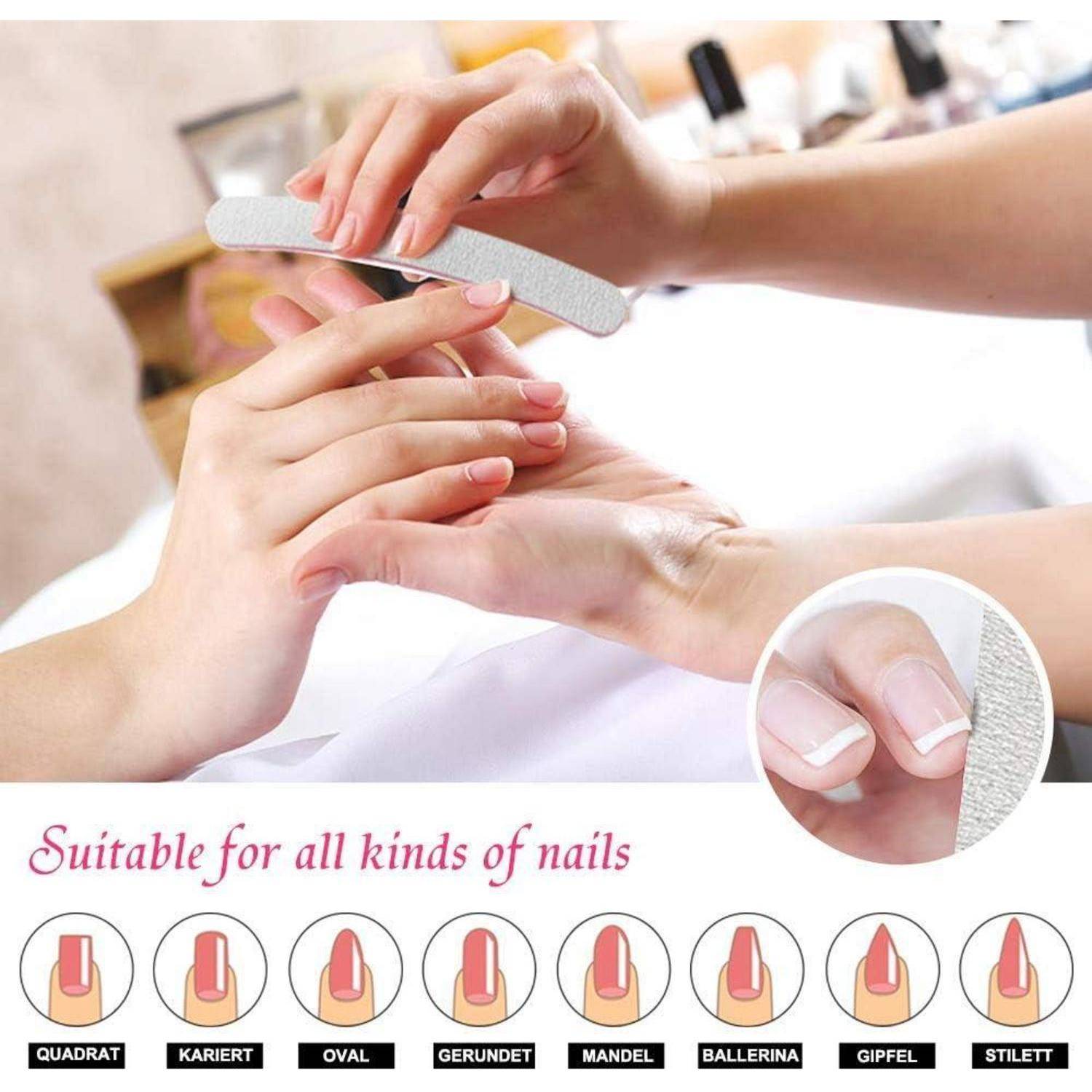 50 Stück Nagelfeilen 100/180 Professionelle Maniküre Nägel Feilen
