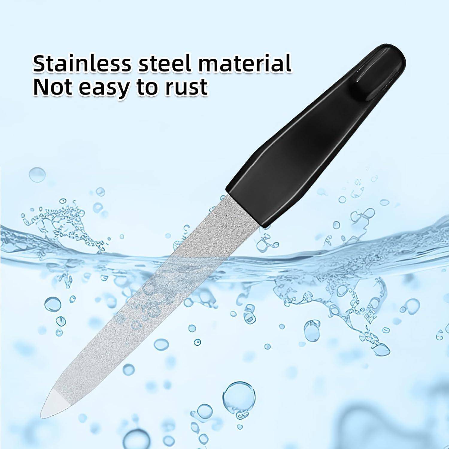 6er-Set Nagelfeilen Naturnägel Profi Metall Maniküre Pediküre Schwarz