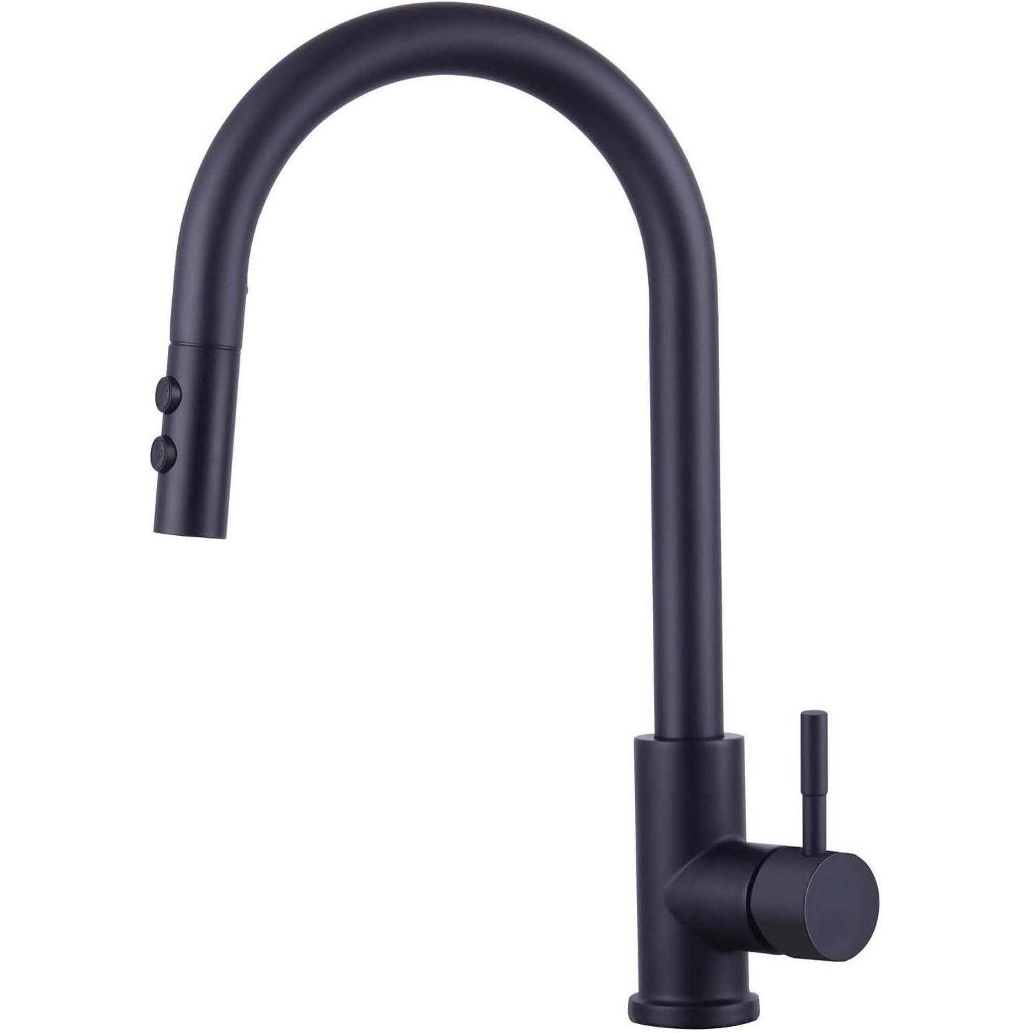 Wasserhahn Küche Schwarz Hochdruck Ausziehbar 360° Schwenkbar Brause 2