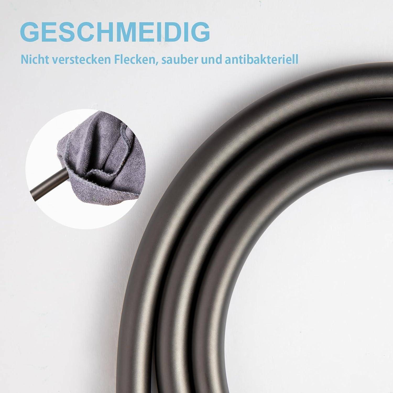 Gleichmäßiger, schwarzer Schlauch. Der Text lautet: 