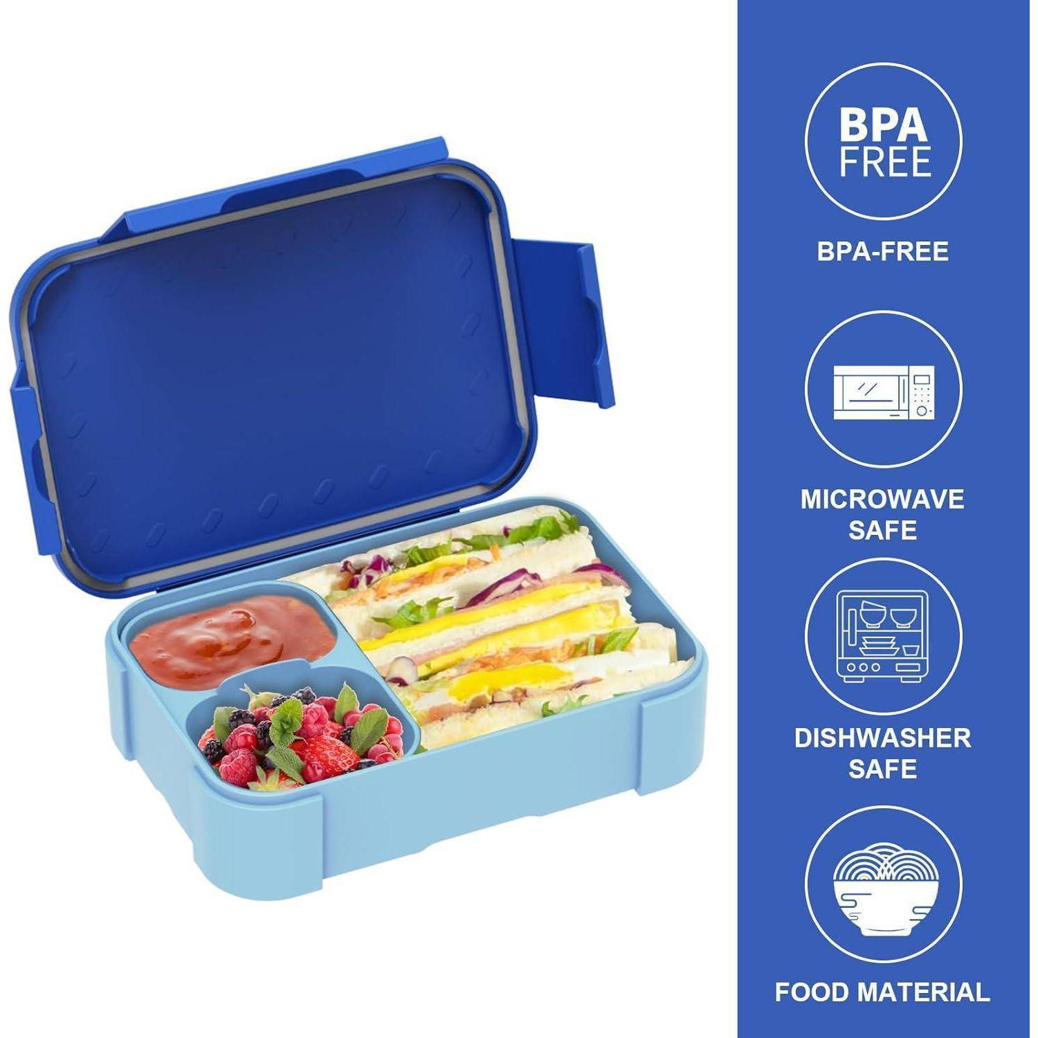 Brotdose Kinder 900ml Auslaufsicher Bento Box Lunchbox Silikondichtung