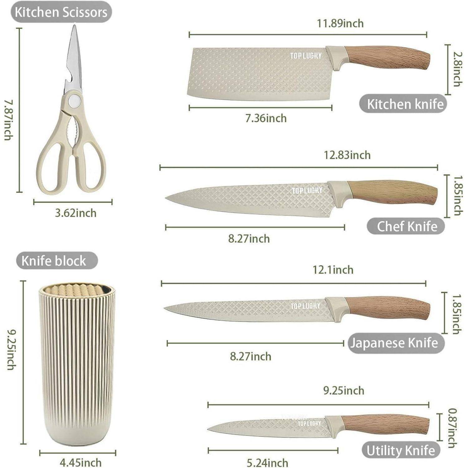 Küchenmesser-Set 6-teilig scharf Antihaftbeschichtet