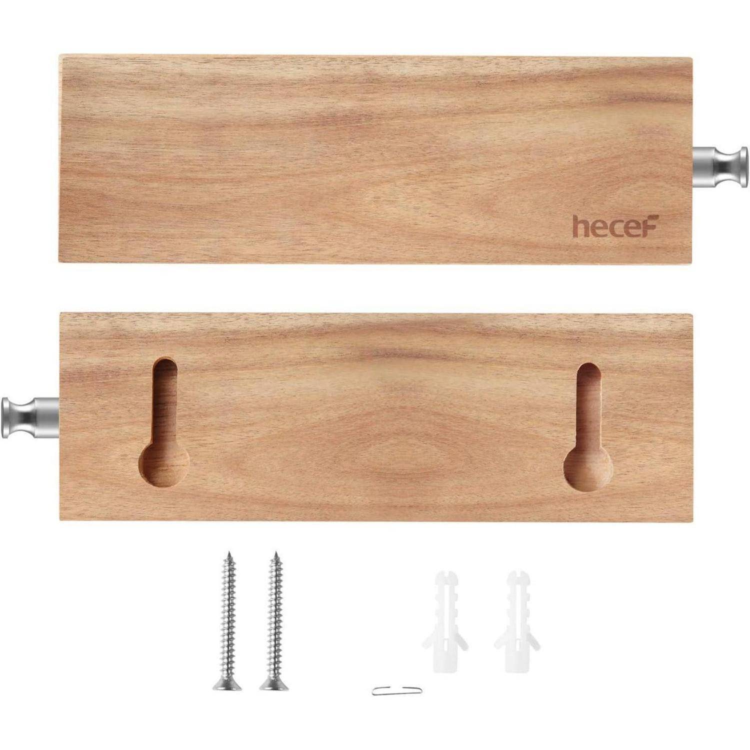 Magnetischer Messerhalter aus Holz mit Montageschrauben und Dübeln.