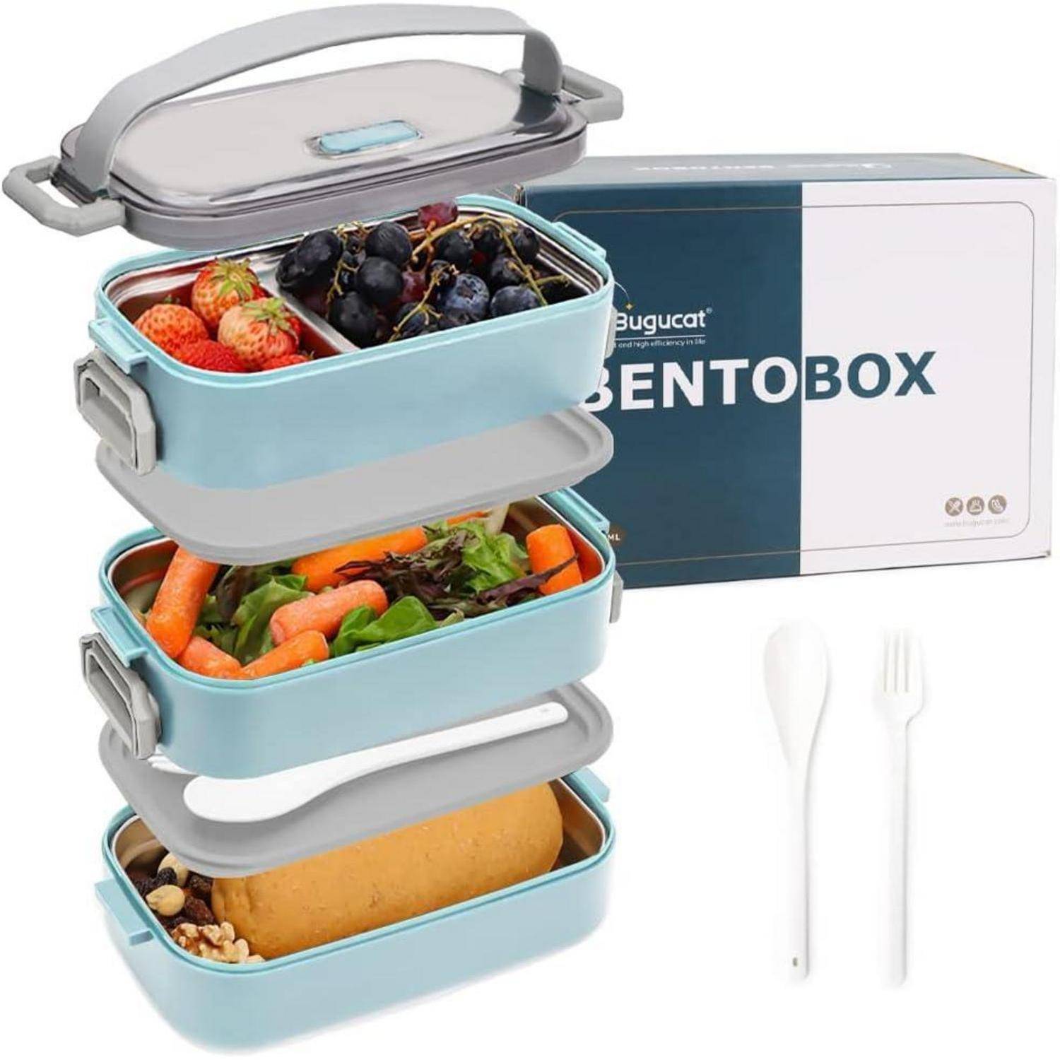 Lunchbox Brotdose auslaufsicher luftdicht Edelstahl 1700ml blau
