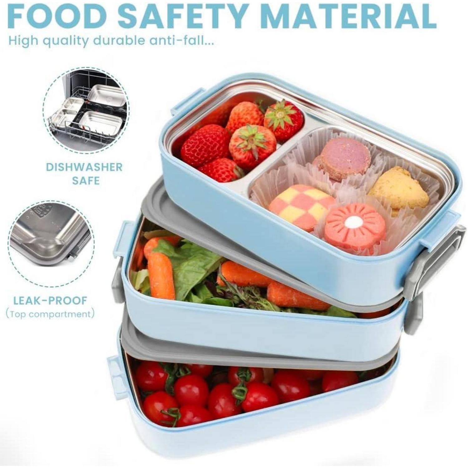 Lunchbox Brotdose auslaufsicher luftdicht Edelstahl 1700ml blau