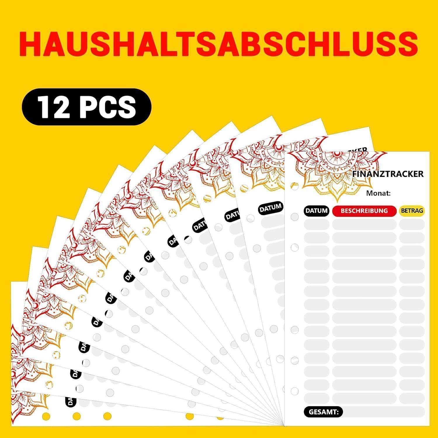 Deutsch Budget Planer mit Trennblättern für A4 Ordner