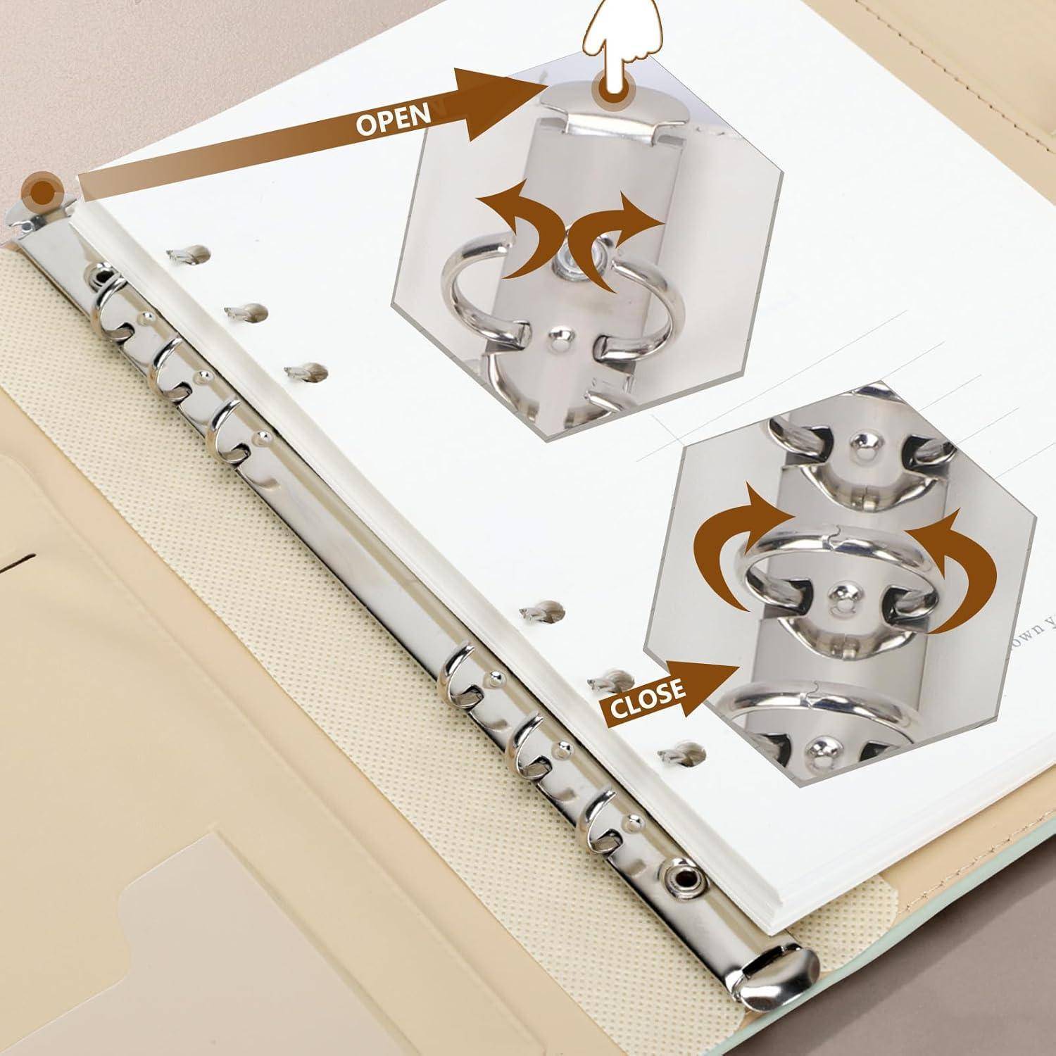 A5 PU Leder Binder Notizbuch 6 Ring Planer Journal nachfüllbar