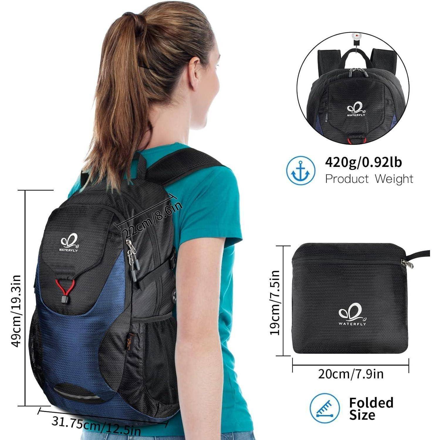 Faltbarer Wander-Rucksack 30L Nassfach Ultraleicht Outdoor Daypack