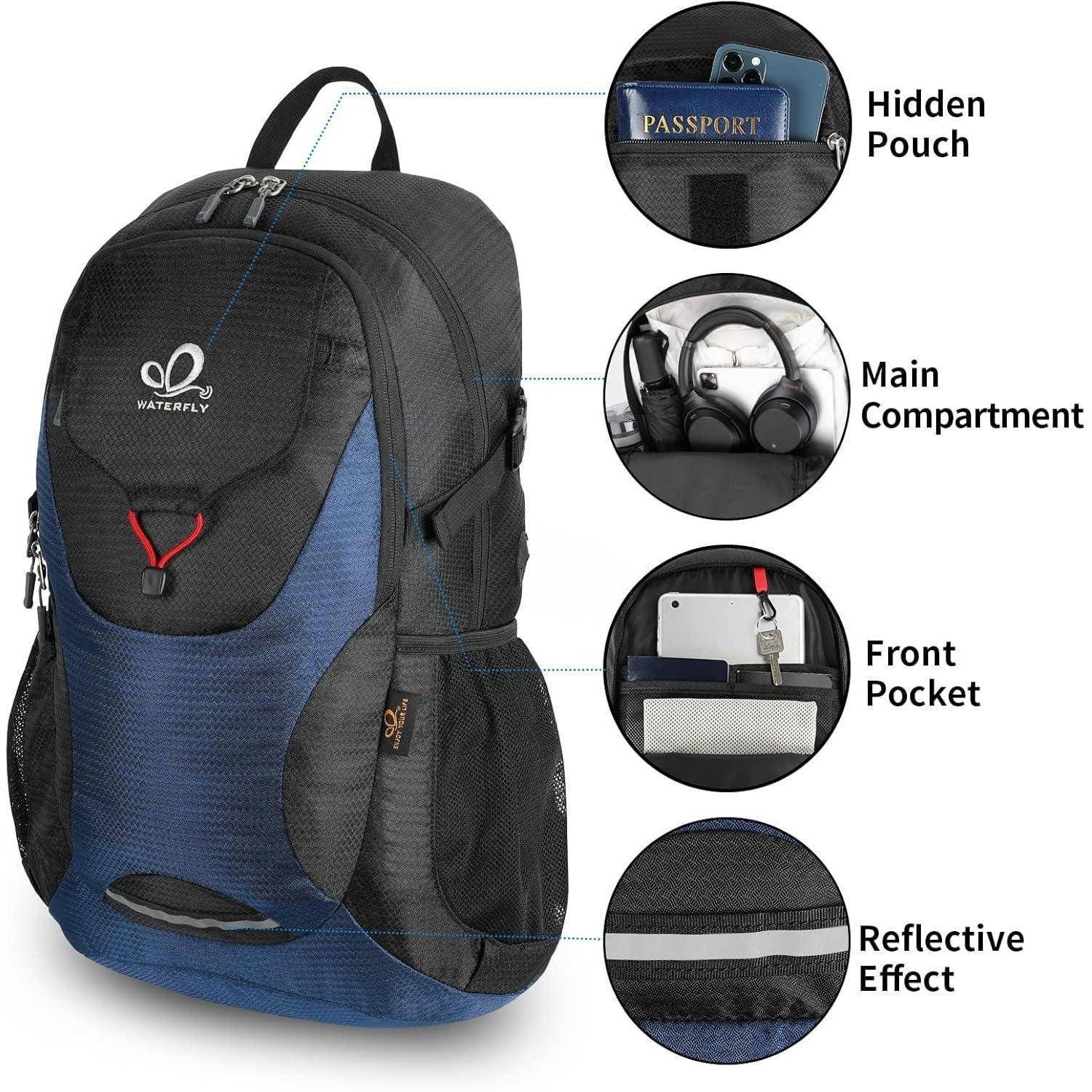 Faltbarer Wander-Rucksack 30L Nassfach Ultraleicht Outdoor Daypack