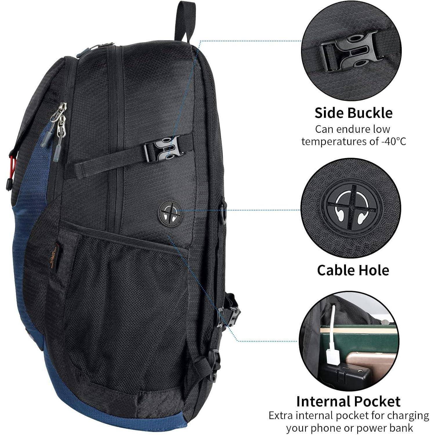 Faltbarer Wander-Rucksack 30L Nassfach Ultraleicht Outdoor Daypack