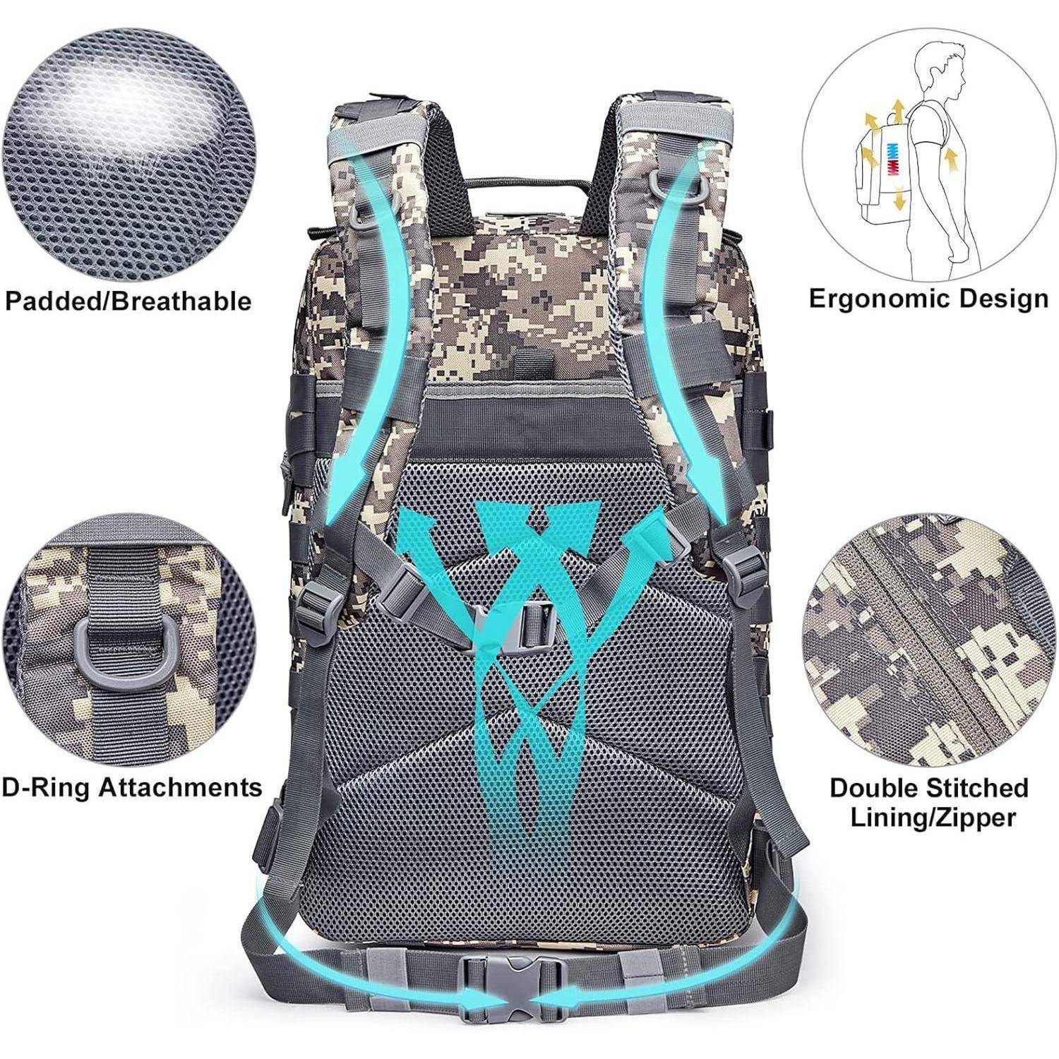 Rucksack 40L Militärisch Taktisch Molle Assault Pack Outdoor Camping