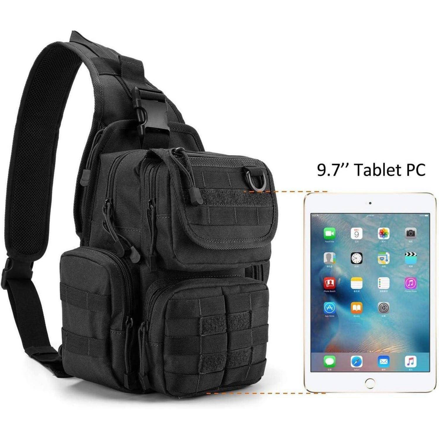 Taktische Brusttasche Militärische Umhängetasche Schwarz Camping