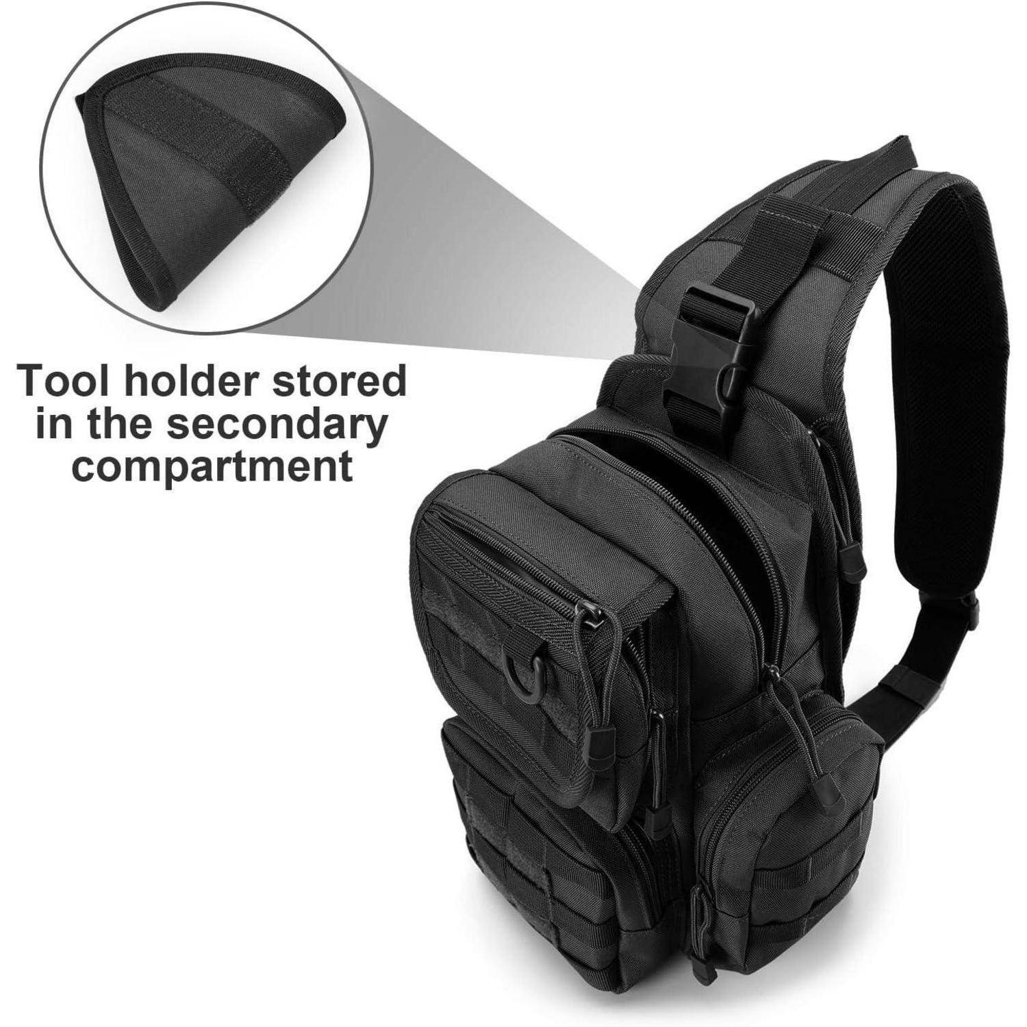 Taktische Brusttasche Militärische Umhängetasche Schwarz Camping