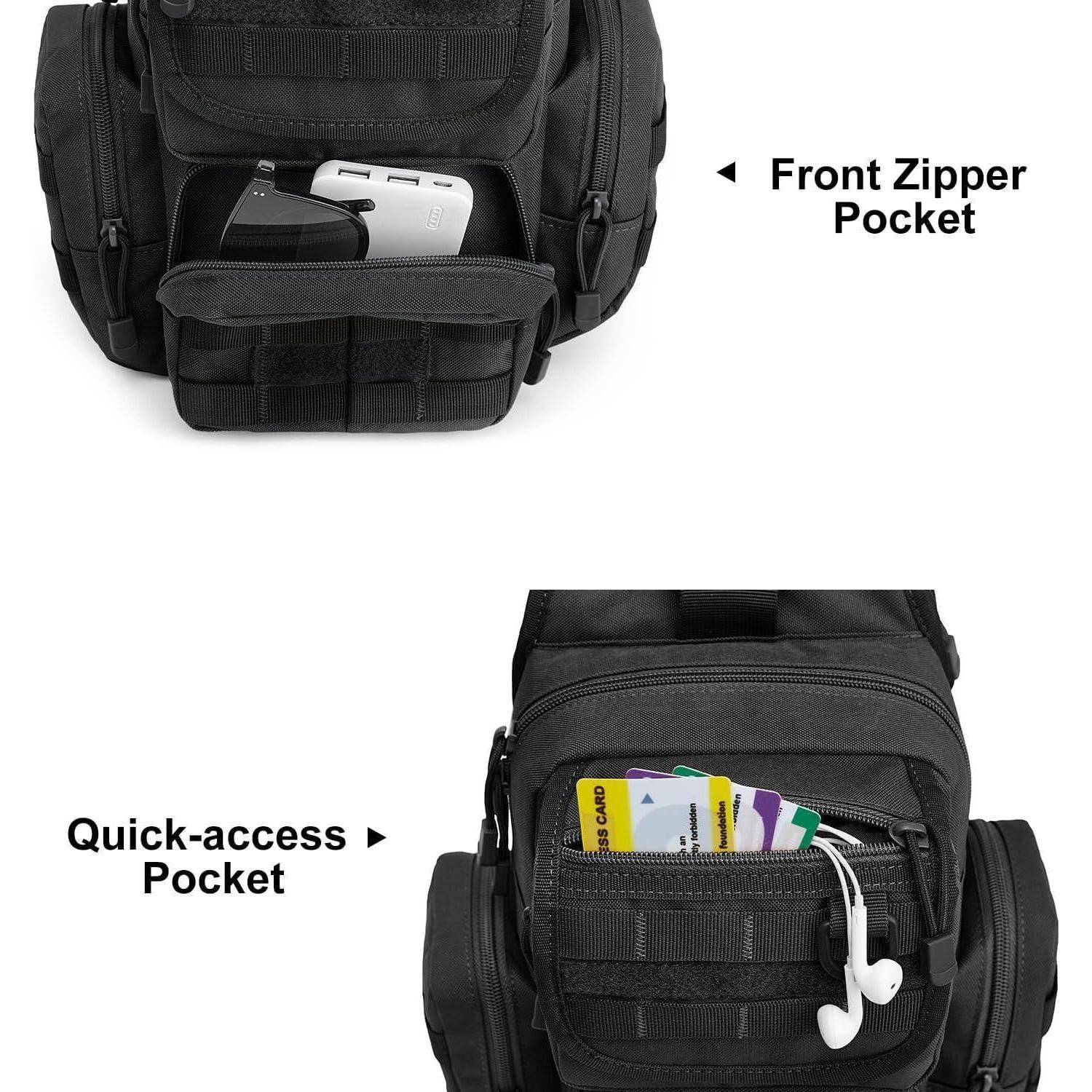 Taktische Brusttasche Militärische Umhängetasche Schwarz Camping