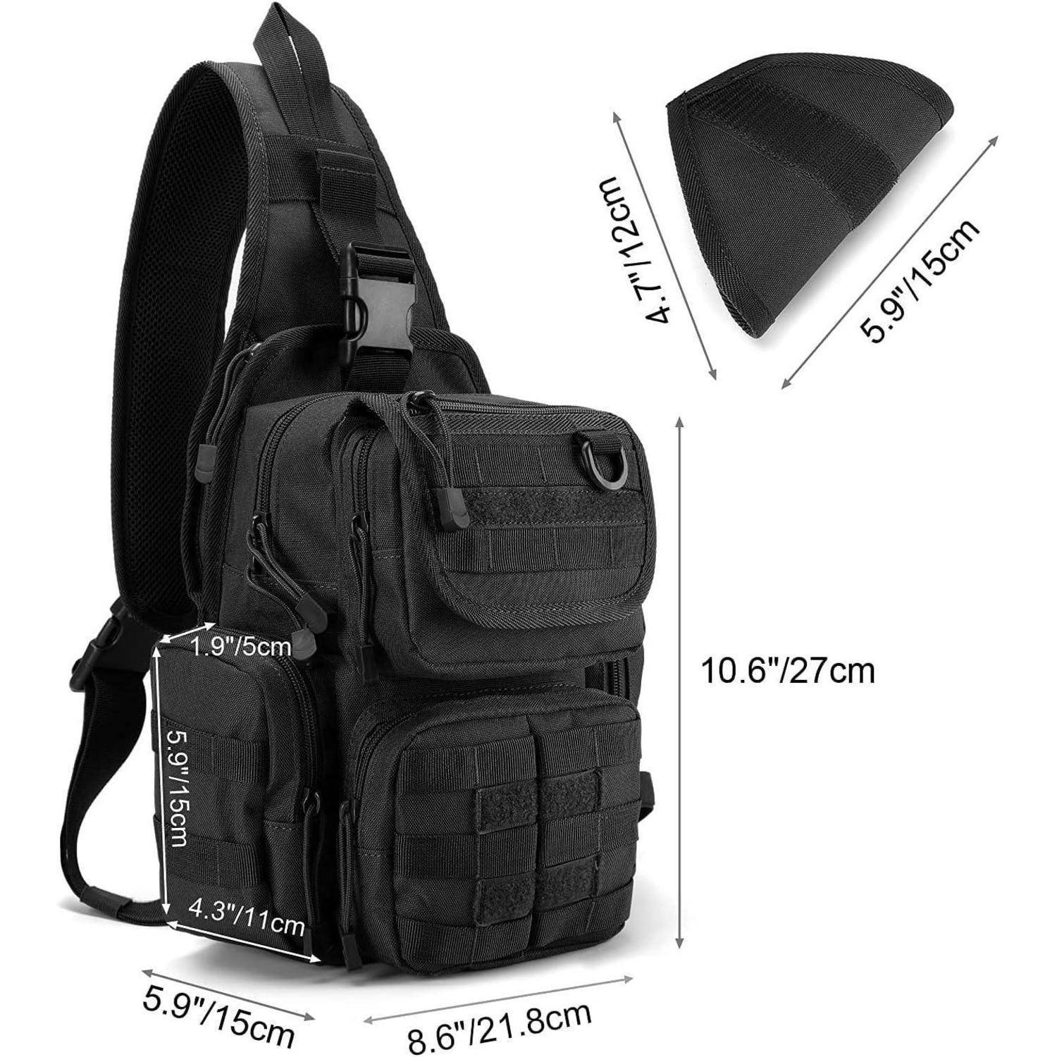 Taktische Brusttasche Militärische Umhängetasche Schwarz Camping