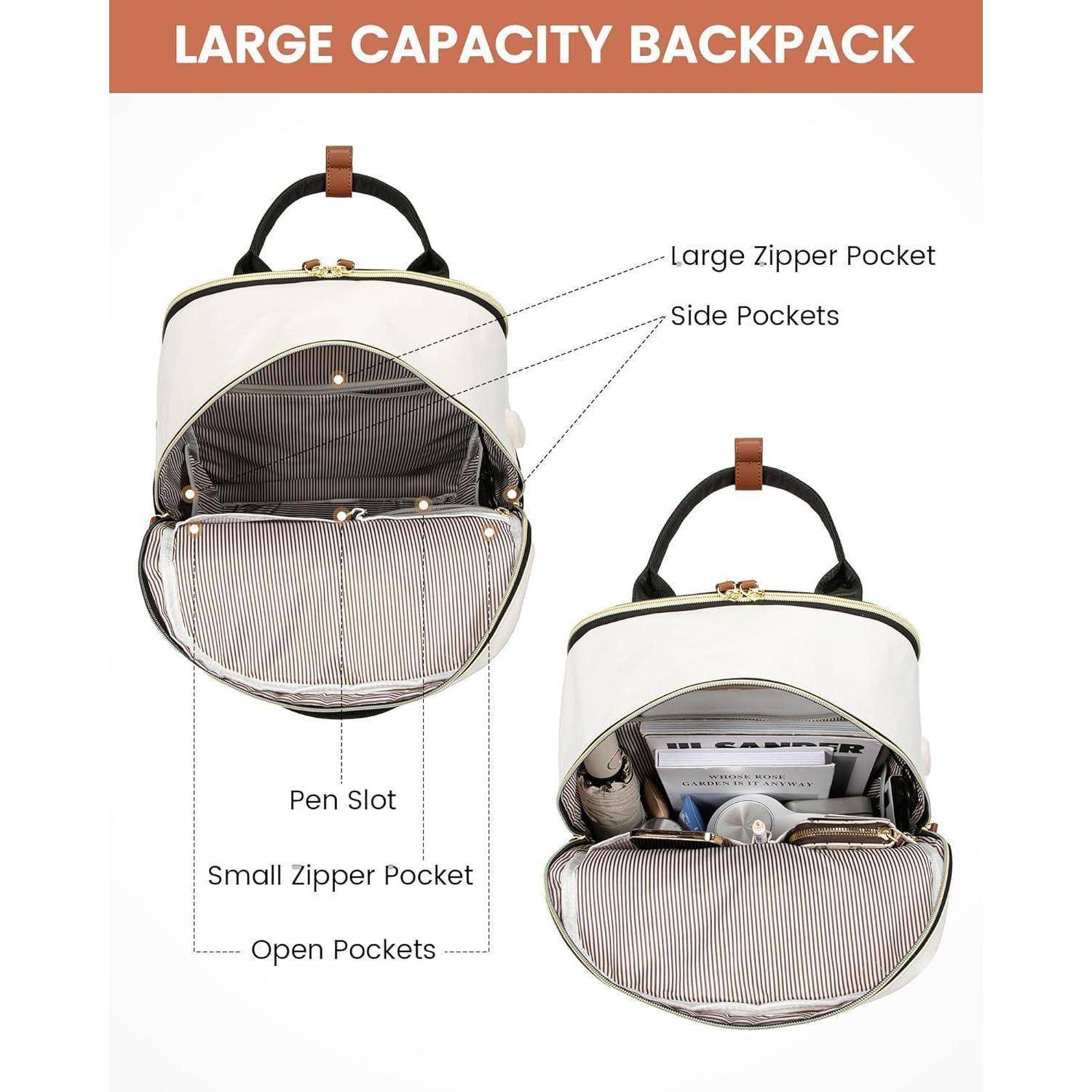 Damen Rucksack 15,6 Zoll Laptop Schulrucksack Schwarz wasserdicht