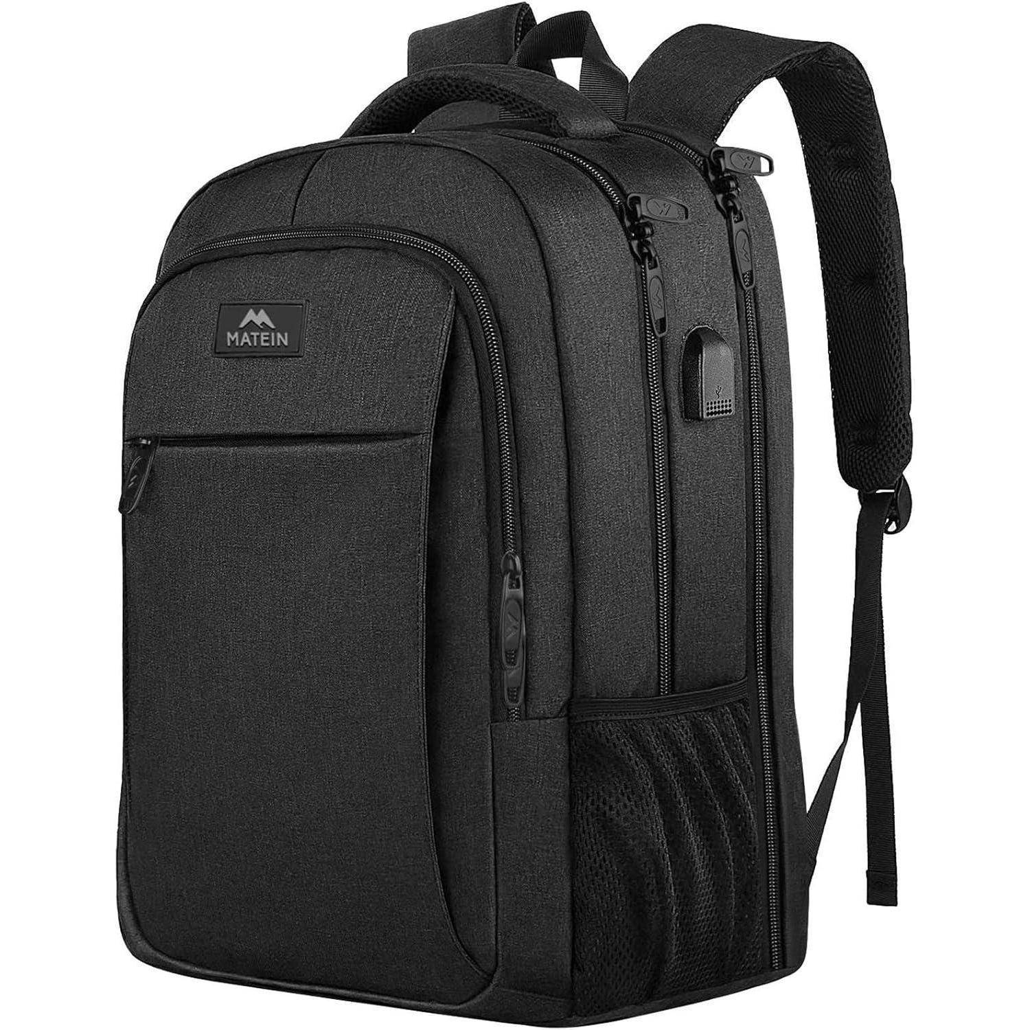 Rucksack Herren Groß Laptop 17,3 Zoll USB Ladeanschluss Anti Diebstahl