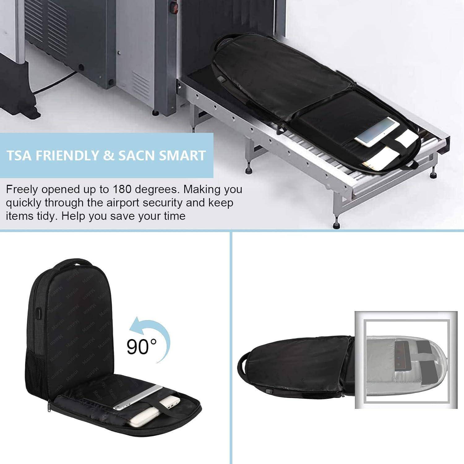 Rucksack Herren Groß Laptop 17,3 Zoll USB Ladeanschluss Anti Diebstahl