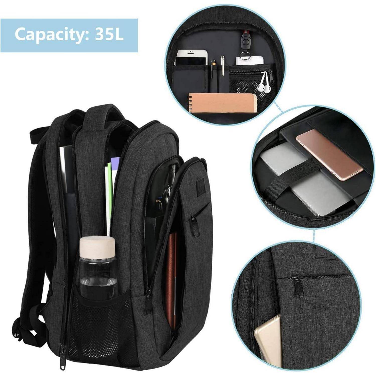 Rucksack Herren Groß Laptop 17,3 Zoll USB Ladeanschluss Anti Diebstahl