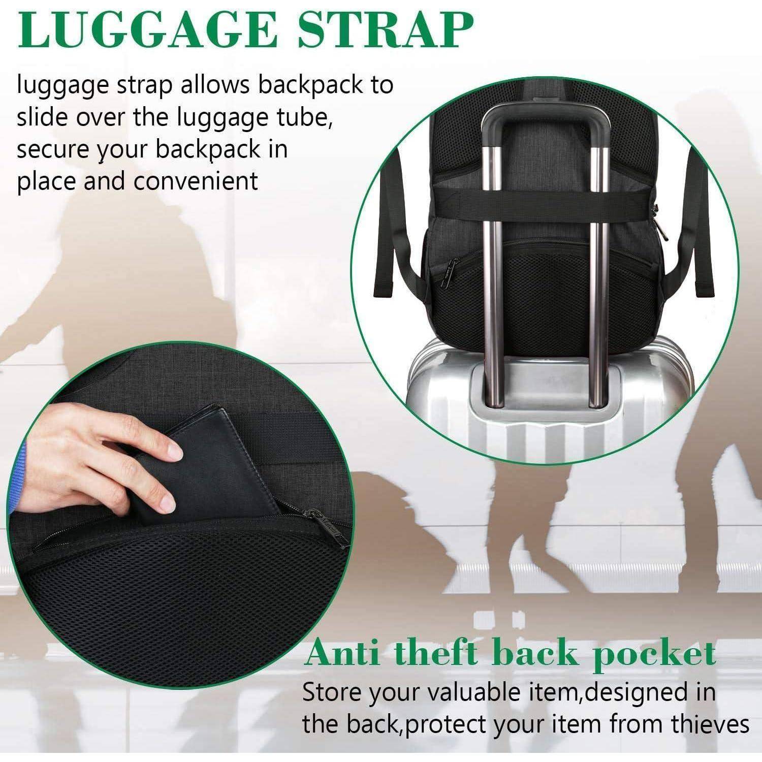 Business Laptop Rucksack 15,6 Zoll USB Ladeanschluss Schwarz