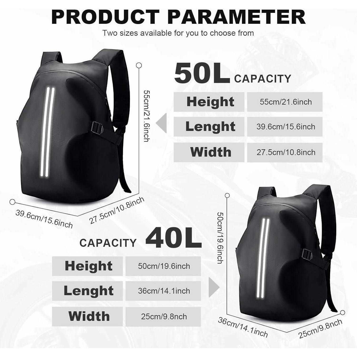 Motorradrucksack Herren wasserdichter Helmrucksack Laptoptasche