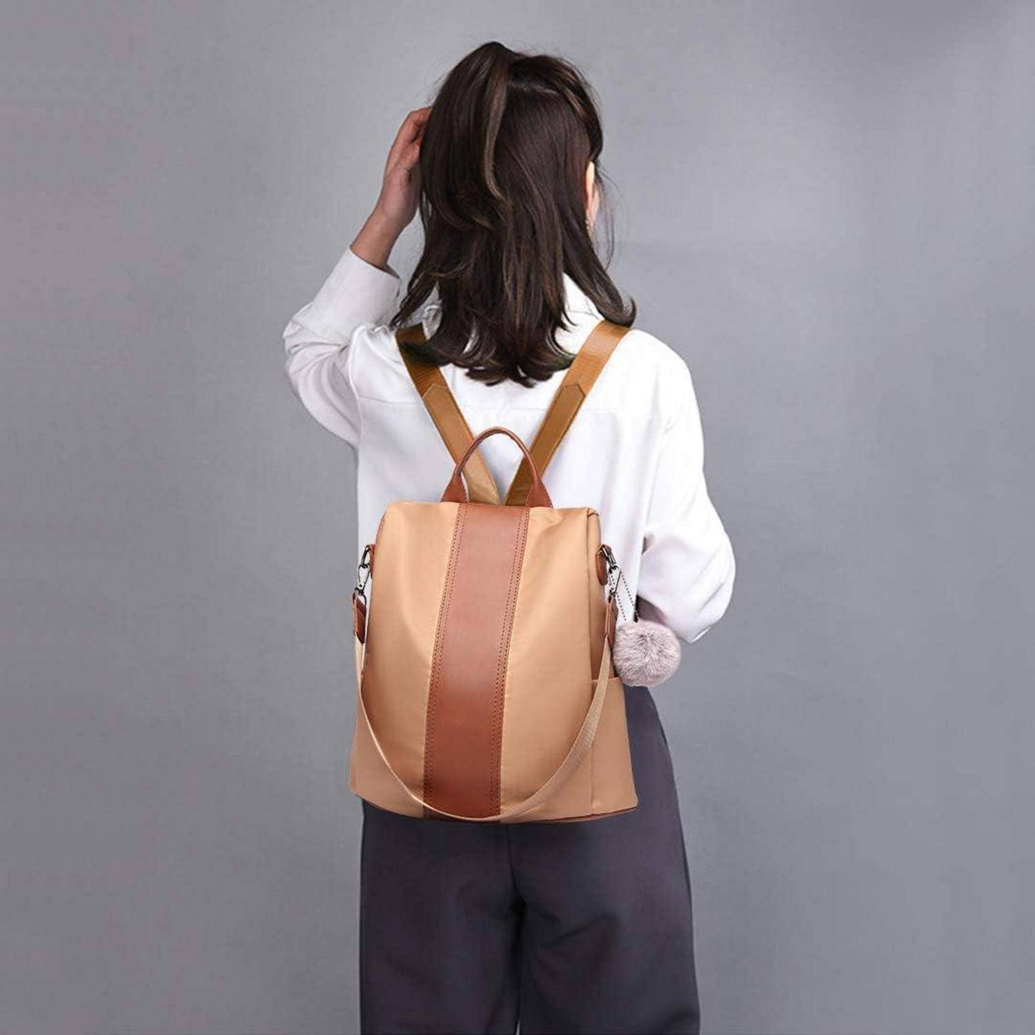 Damen Rucksack Klein Anti diebstahl Schultertasche 2 in 1 Daypack