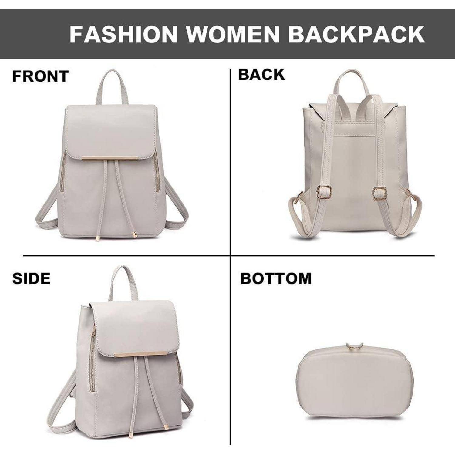 Damen PU Rucksack Rolltop Tunnelzug Cityrucksack Tasche