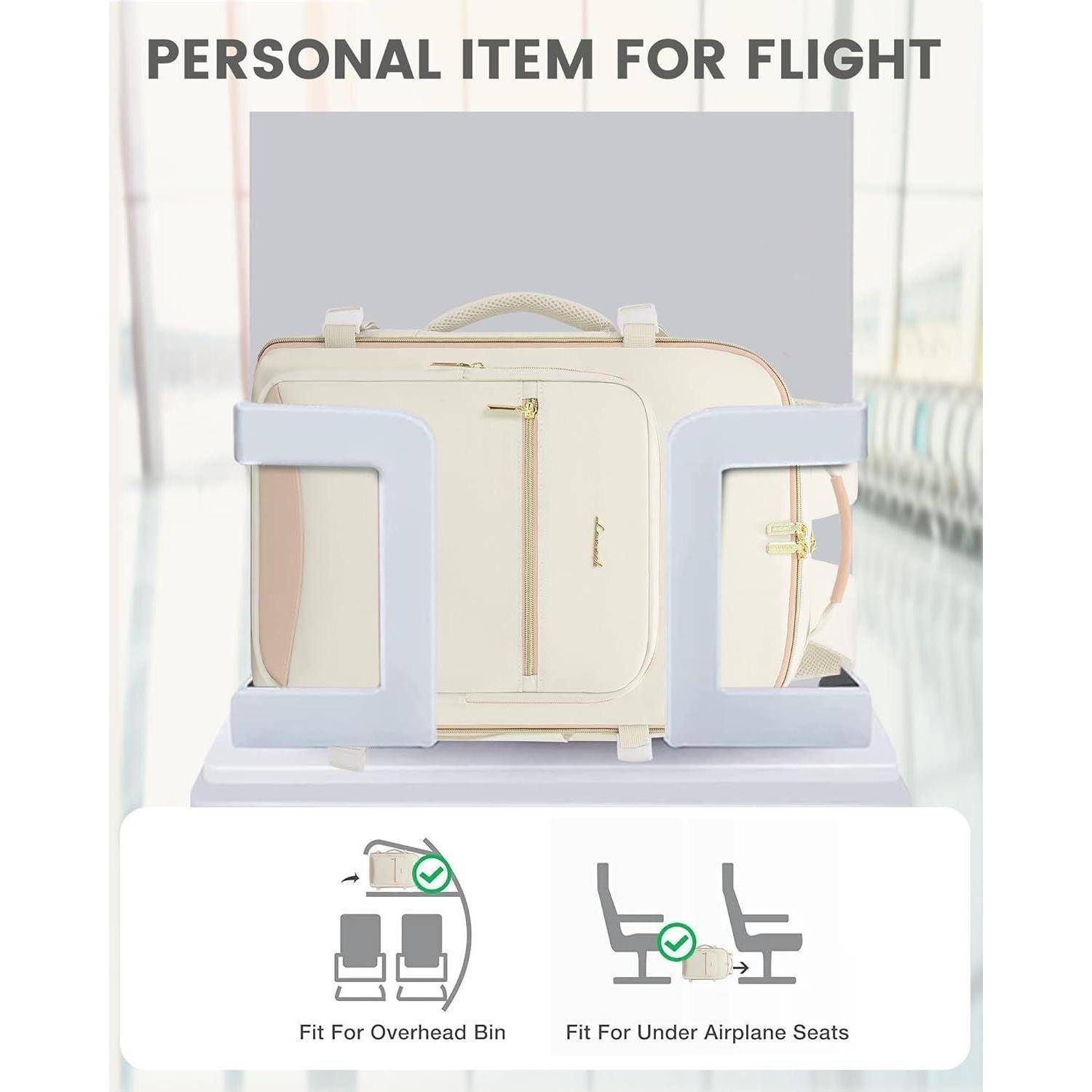 Handgepäck Rucksack 40L Flugzeug Damen Reiserucksack Wasserdicht 17