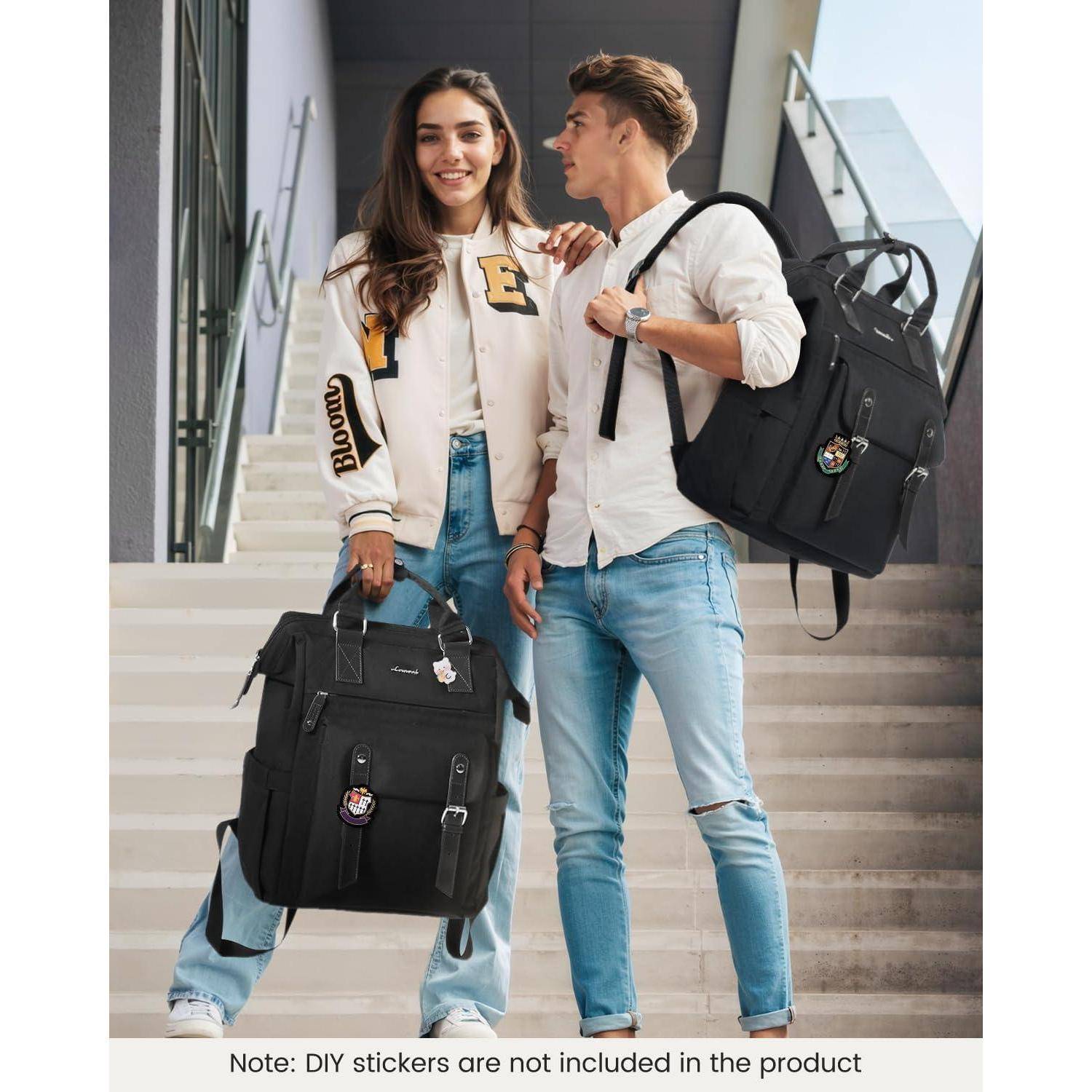 Rucksack Damen Laptopfach wasserdicht 15,6 Zoll-Update Schwarz